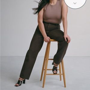 Abercrombie Curve Love Brown Straight Leg Jean